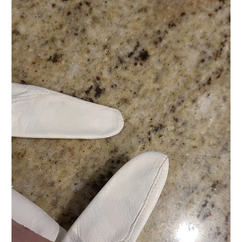 Vintage Size S 6.5 White Leather Formal 8